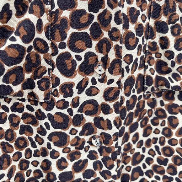 Daisy Street (ASOS) Women’s Leopard Print Short Sleeve Button Front Shirt Medium - Picture 7 of 12
